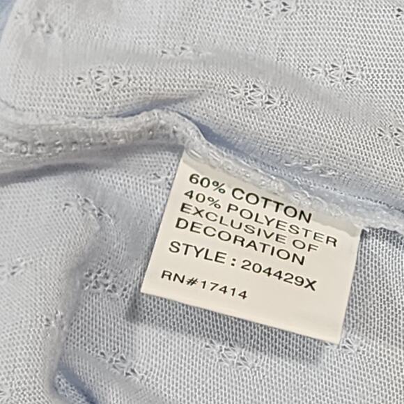 Miss Elaine Short Nightgown Embroidery Pintuck Detail Light Blue Size 2X - Picture 6 of 8